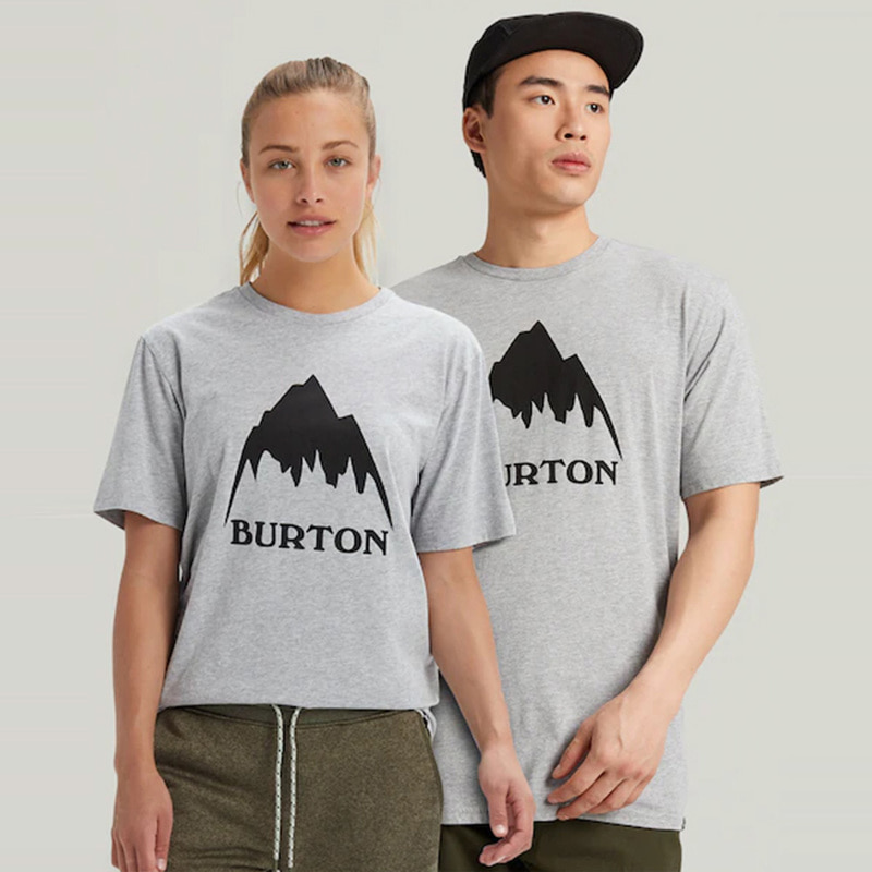 2021 버튼 티셔츠 BURTON Classic Mountain High Short Sleeve T-Shirt Gray Heather
