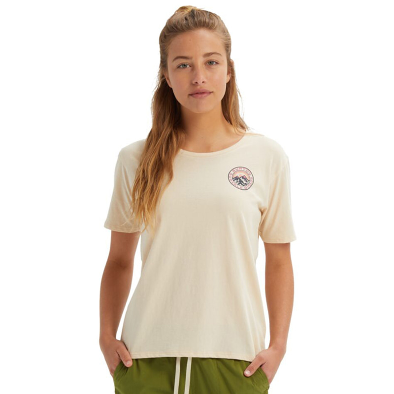 21 버튼 여성 스노우 보드 티셔츠 Burton Women`s Ashmore Scoop Short Sleeve T-Shirt Creme Brulee